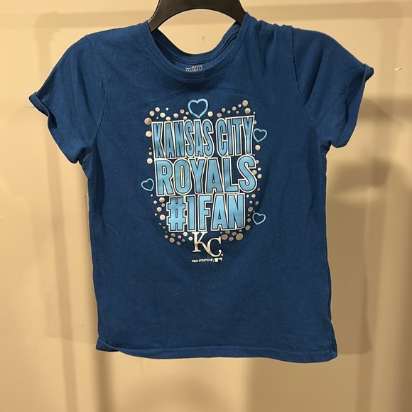 Kansas City Royals Womens Crew Neck Blue Short Sleeve Baseball Club Size 14/16 - Picture 1 of 4